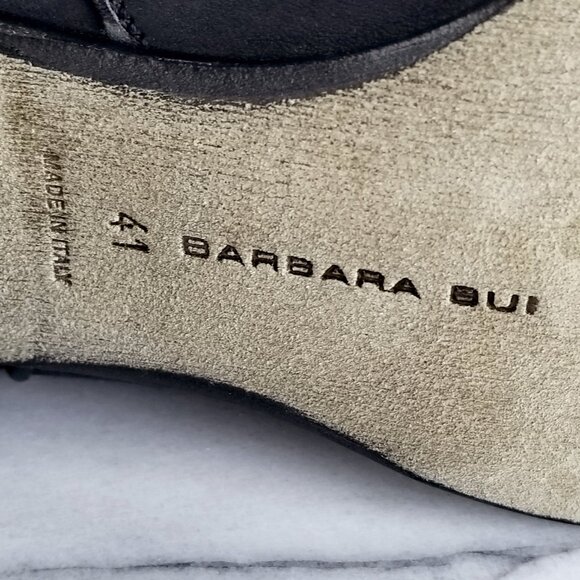 Barbara Bui Black Suede Booties Rhinestone Strap US Size 11M Ankle Boots Italy - Picture 11 of 14